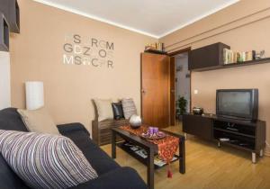 a living room with a couch and a tv at Apartment Lemos in Faro