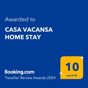 ใบรับรอง รางวัล เครื่องหมาย หรือเอกสารอื่น ๆ ที่จัดแสดงไว้ที่ CASA VACANSA HOME STAY