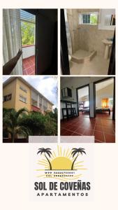 uma colagem de quatro fotografias de um hotel em Apartamentos Sol de Coveñas em Coveñas