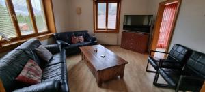 sala de estar con sofá y mesa de centro en Landhaus Nikki, en Gmünd in Kärnten