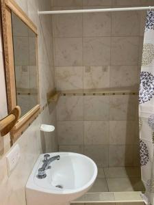 a bathroom with a sink and a shower at Acogedor apartamento en Canning in Canning