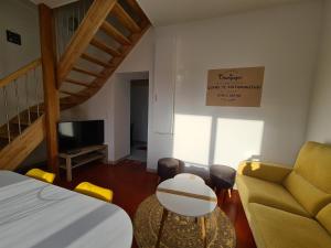 Televízia a/alebo spoločenská miestnosť v ubytovaní Maison au calme proche Zoo de Beauval, Châteaux de la Loire, cour privative, vélos à disposition - FR-1-591-374