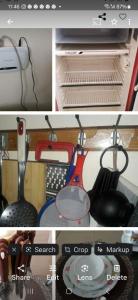 a collage of photos of a closet with kitchen utensils at Apartment Near The Airport in Nairobi