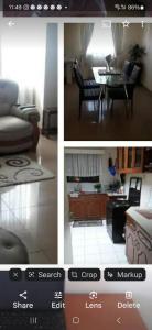 a collage of four pictures of a living room at Apartment Near The Airport in Nairobi