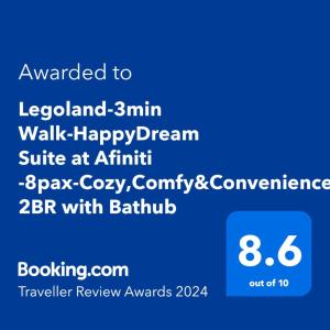 a screenshot of a cell phone with a gmaxwell gmaxwell min walk happy dream suite at Legoland-3min Walk-HappyDream Suite at Afiniti -8pax-Cozy,Comfy&Convenience 2BR with Bathub in Nusajaya