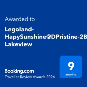 Un certificado, premio, letrero u otro documento en Legoland- HapySunshine@DPristine-2B2R-8px Lakeview