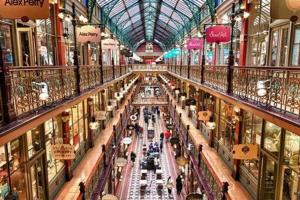 an overhead view of a shopping mall with people in it at A Comfy Studio for 5 Next to Darling Harbour in Sydney