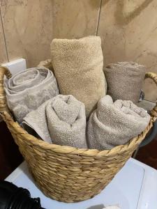 a basket filled with towels on top of a table at CENTAR in Brčko