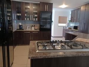 a kitchen with a stove and a counter top at Carlo's Boutique Guesthouse in Walvis Bay