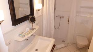 Ένα μπάνιο στο Gut-Rattelvitz-Parterre-B-hochwertig-Sauna-Kamin-eTankstelle-Spielscheune-15-000qm-Parkland +73 φωτογραφίες