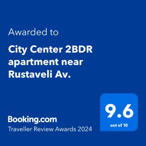 une capture d'écran d'un rendez-vous au centre-ville près de russell awdir avg dans l'établissement City Center 2BDR apartment near Rustaveli Av., à Tbilissi