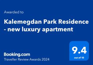Сертификат, награда, табела или друг документ на показ в Kalemegdan Park Residence - new luxury apartment