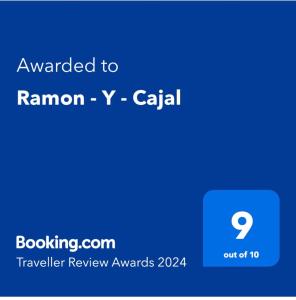 Certifikát, hodnocení, plakát nebo jiný dokument vystavený v ubytování Ramon - Y - Cajal