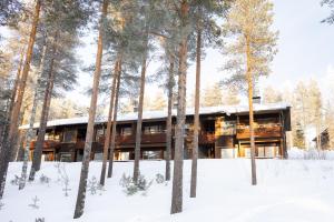 a house in the woods in the snow at Kaisantien Siiri in Kajaani