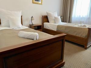 Łóżko lub łóżka w pokoju w obiekcie Hotel Constancja