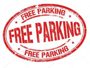 a red rubber stamp with the word free parking at Yardley Manor Hotel in Torquay