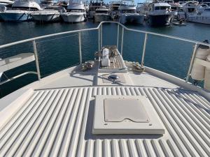 a deck of a boat in a harbor with boats at Barco Barcelona in Barcelona