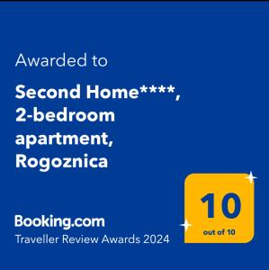 ロゴズニッツァにあるSecond Home****, 2-bedroom apartment, Rogoznicaの電話スクリーンのスクリーンショット(セカンドホームベッドルームアパートメントに文字を授与)