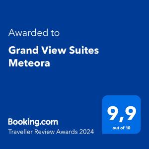 卡蘭巴卡的住宿－Grand View Suites Meteora，美尔本网站宏伟套房的屏幕