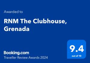 Certifikát, hodnocení, plakát nebo jiný dokument vystavený v ubytování RNM The Clubhouse, Grenada