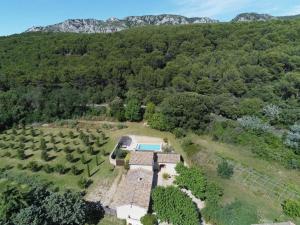Гледка от птичи поглед на typical provencal bastide, built of local stones, in the luberon in cheval-blanc with secured pool and wifi -sleeps 6 people.