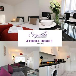a collage of photos of a hotel room at Signature - Atholl House Glasgow Airport in Paisley