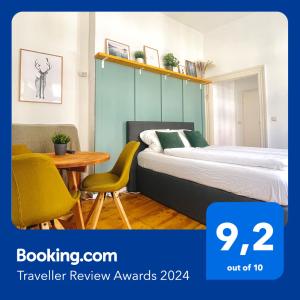 Postel nebo postele na pokoji v ubytování Fachwerkträume - 35m² Weltkulturerbe