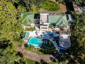 an overhead view of a house with a swimming pool at Party house for family! in Tarcoles