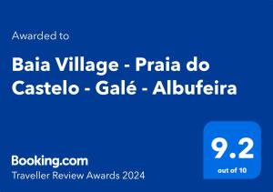 Ett certifikat, pris eller annat dokument som visas upp på Baia Village - Praia do Castelo - Galé - Albufeira