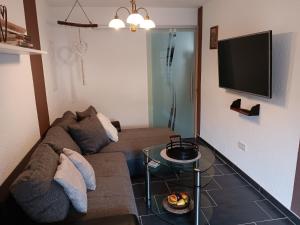 TV a/nebo společenská místnost v ubytování Ferienwohnung Schwarzenbergblick