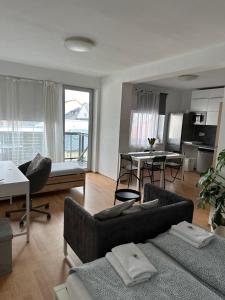 Kuchyň nebo kuchyňský kout v ubytování Apartmán ERUDITO XXVI centrum Jihlava