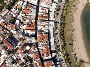 an overhead view of a city and a beach at TWO VAULTS, Rethymno old town in Rethymno