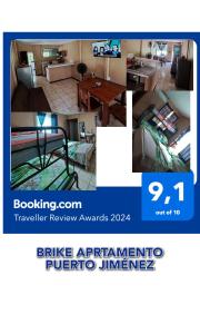uma colagem de fotos de uma sala de estar e uma sala de estar em BRIKE Apartamento em Puerto Jiménez