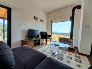 - un salon avec un canapé et une télévision dans l'établissement Antalya villa, à Kemerağzı
