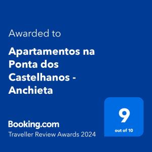 Apartamentos na Ponta dos Castelhanos - Anchieta tesisinde sergilenen bir sertifika, ödül, işaret veya başka bir belge