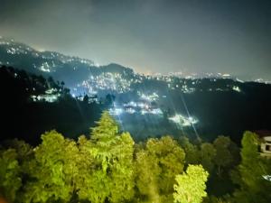 シムラーにあるThe Asha Residency - Majestic Mountain View , Shimlaの山前の木々