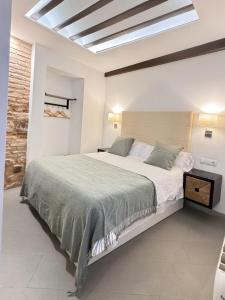 1 dormitorio con 1 cama grande en una habitación en MANZANO PALACE. Apartamentos con Terraza, en Almagro