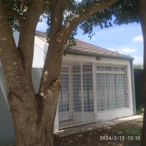 un proyectado en un garaje con un árbol en Depto IPA en Paraná