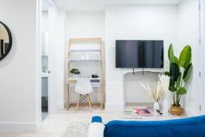 Sjónvarps- og/eða afþreyingartæki á Brand new 2BR 1Bath East Village