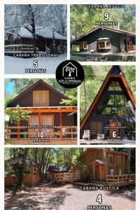 a collage of pictures of a cabin at Complejo Alto La Invernada in Las Trancas