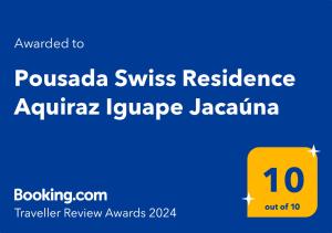 a yellow square with the words pussada swiss resilience azure language j at B&B Pousada Swiss Residence in Aquiraz