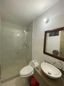 Koupelna v ubytování Suites Laureles
