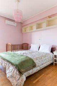 Ένα ή περισσότερα κρεβάτια σε δωμάτιο στο Katerina's apartment