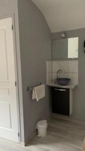 a bathroom with a sink and a toilet at Auberge Alsacienne in Bussang
