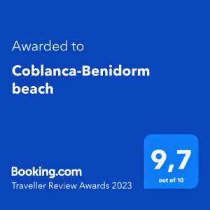 Certyfikat, podpis lub inny dokument wystawiony w obiekcie Coblanca-Benidorm beach
