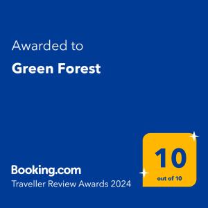 Сертифікат, нагорода, вивіска або інший документ, виставлений в Green Forest