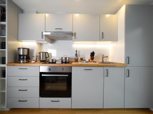 Kuchyň nebo kuchyňský kout v ubytování Swebenhus boven - FeWo mit großer Dachterrasse