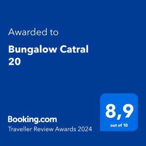Certificado, premio, señal o documento que está expuesto en Bungalow Catral 20 en Santa Pola
