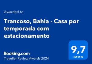 Captura de pantalla de un teléfono móvil con las palabras transosico bahia en Trancoso, Bahia - Casa por temporada com estacionamento, en Trancoso