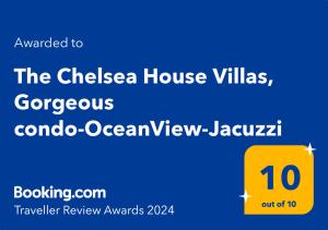 ein Schild, das die Chesapeake-Haus-Villen und Meerblick liest in der Unterkunft Gorgeous OceanView-Jacuzzi ChelseaHouse in Myrtle Beach